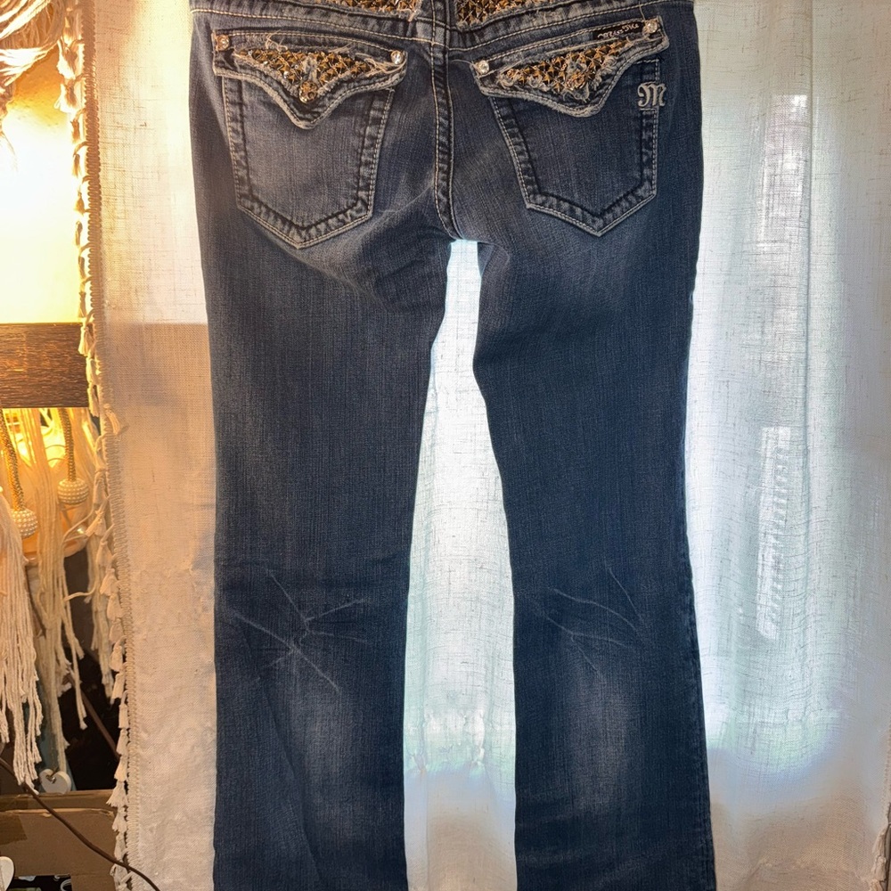 Miss Me Blue Boot Cut Jeans with Embellished Details size 31 LONG